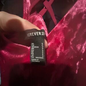 Forever 21 Vibrant Pink Satin Chemise